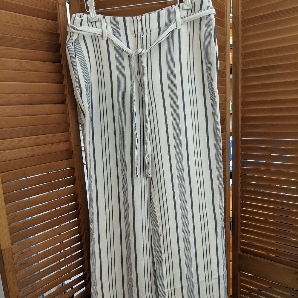 LOFT linen blend wide leg pants